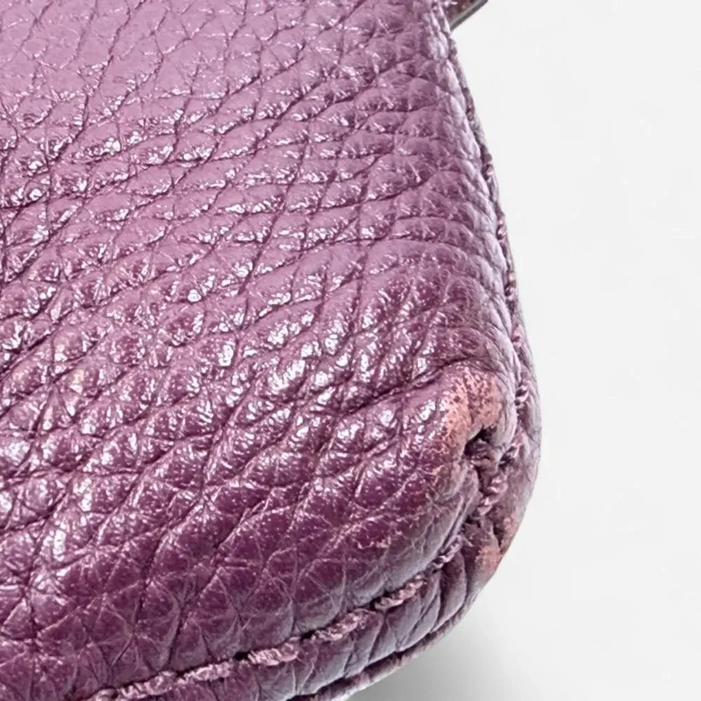 Kate Spade Cobble Hill Gabriele Crossbody Plum Purple Pebbled Leather Zip Bag